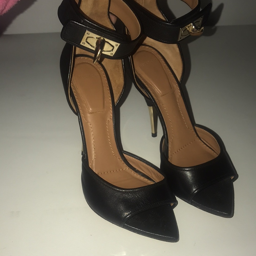 GIVENCHY Paris Black Leather Stiletto Size 37 - Picture 5 of 12